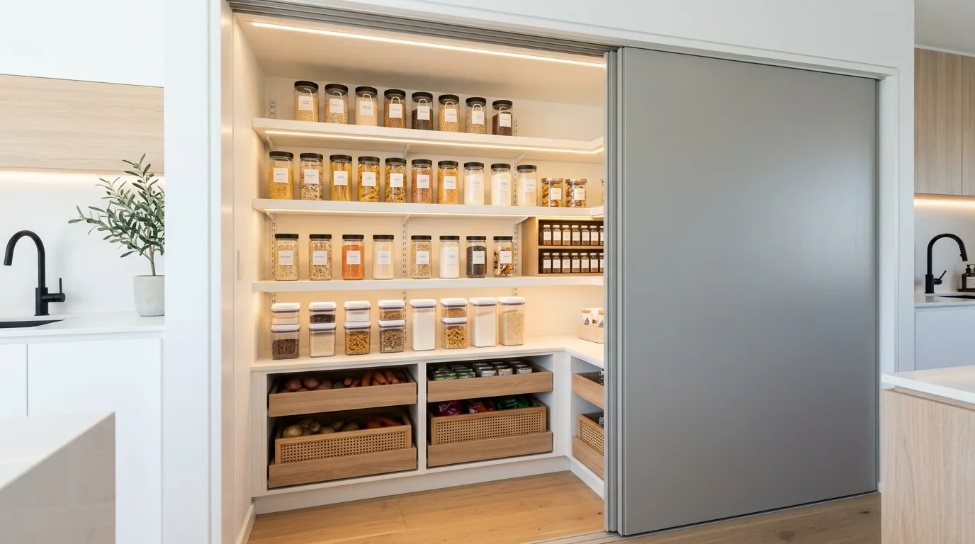 Keep seasonings and small jars contained inspiration for an organized pantry.